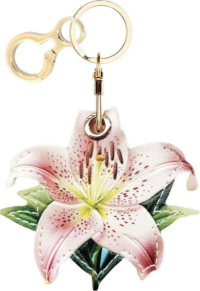 Leather Lily Bag Charm
